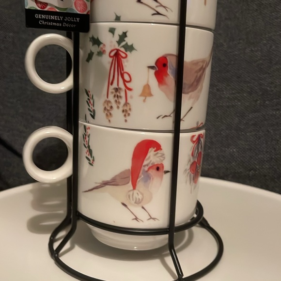 NWOT Grace Fine porcelain stackable mugs - Picture 8 of 9